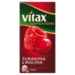 Vitax Inspirations Żurawina and Malina Herbata ziołowo-owocowa 40 g 20 torebek