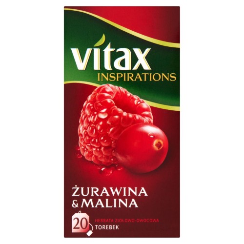 Vitax Inspirations Żurawina and Malina Herbata ziołowo-owocowa 40 g 20 torebek 0f62a4140b9ad476869c79a31f79a45b