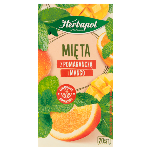 Herbapol Herbatka ziołowo-owocowa mięta z pomarańczą i mango 30 g 20 x 1,5 g ed17d86cf0be65bc7d44b2221aebbff3