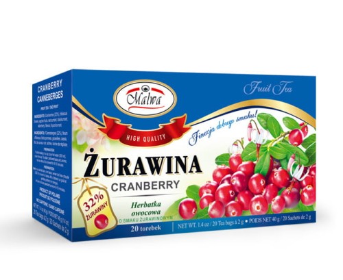 Malwa Herbata owocowa Żurawinowa 20 x 2 g d4dbb1b998ba88b5855c504b0034016c