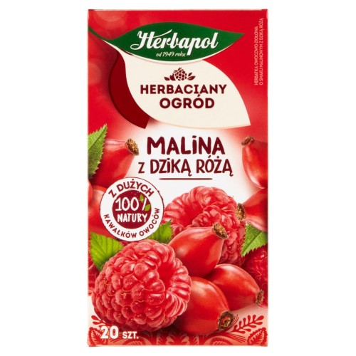 Herbapol Herbaciany Ogród Herbatka owocowo-ziołowa malina z dzika różą 54 g 20 x 2.7 g 790e48f613dfe2e0975cd07bd536656b