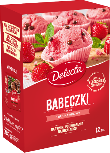 Del.Babeczki truskawkowe 280g
