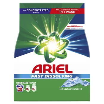 Ariel fast dissolving mountain spring proszek do prania 20 prań 1,1 kg 2b71c1ee0412a104d9eb7249f81dd301