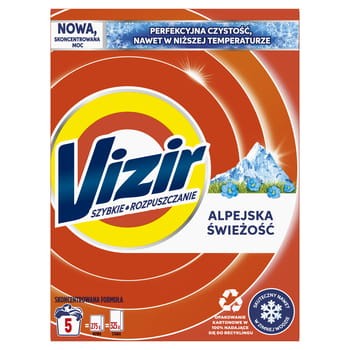 Vizir szybkie rozpuszczanie alpejska świeżość proszek do prania 5 prań 275 g 794d7f80f070ef4086fc961f5ccce77f