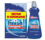 Finish zestaw płyn nabłyszczający 400 ml + sól 1,5 kg