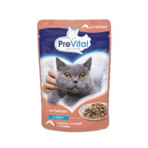 Pełnoporcjowa karma dla kotów prevital z łososiem w sosie 100 g
