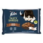 Felix tasty shreds mix karmy dla kota kaczka indyk (4x80 g)