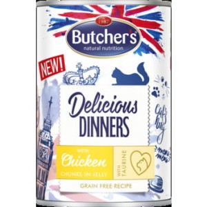 Delicious dinners, karma dla kota, kawałki z kurczakiem w galaretce, 400 g