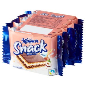 Wafel manner snack minis mleczno-orzechowy 5*25 g