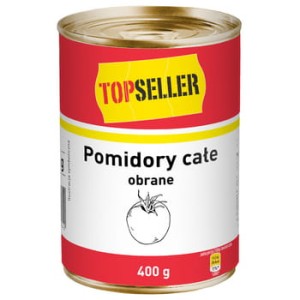 Topseller pomidory całe, obrane w soku pomidorowym 400 g
