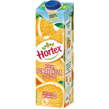 Hortex pomarańcza z miąższem nektar karton 1 l d35c7b87d11556f302146742a04865b2