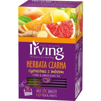 Irving herbata czarna cytrusowa z imbirem 30 g (20x1,5 g) bf45fd1f4ba6b8e7724d017d9a7df65c