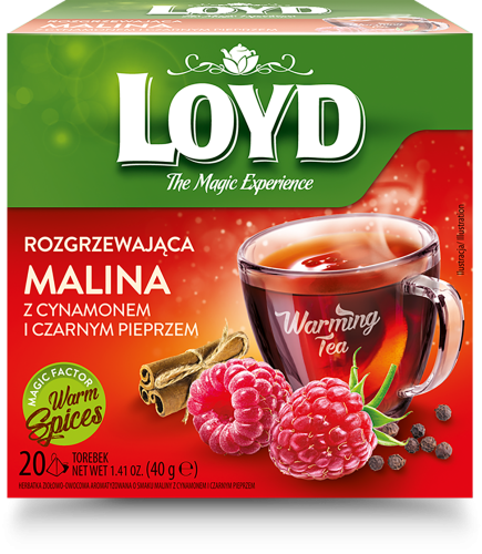 Loyd herbatka rozgrzewająca malina z cynamonem (20x2 g)
