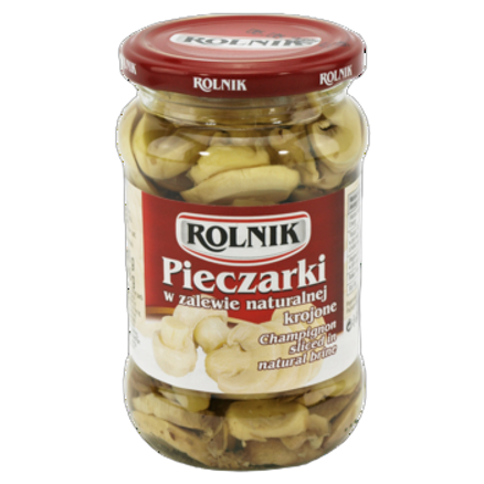 Pieczarki krojone w zalewie 340 g rolnik Pieczarki krojone w zalewie naturalnej 340g rolnik