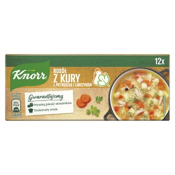 Knorr rosół z kury z pietruszką i lubczykiem 120 g (12 kostek) 0828036bdde4b0e465e1c30065f1b722