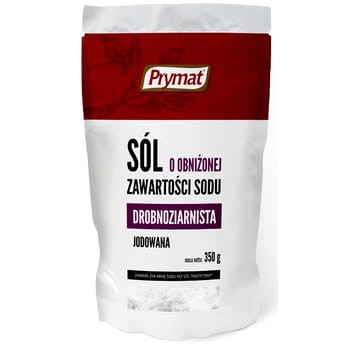 Sól o obniżonej zawartości sodu drobnoziarnista jodowana 350 g prymat 3b3c084890a01afe07f0562fcba91d2d