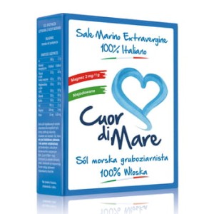 Sól morska cuor di mare niejodowana gruba niebieska 1 kg