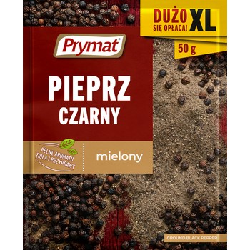 Pieprz czarny mielony xxl 50 g prymat Pieprz czarny mielony xxl 50g prymat