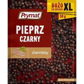 Pieprz czarny ziarnisty xxl 50 g prymat Pieprz czarny ziarnisty xxl 50g prymat