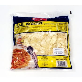 Flaki wołowe gotowane krojone 900 g wakpol 6c7ef039d91992ef2e603b9d511aedb5