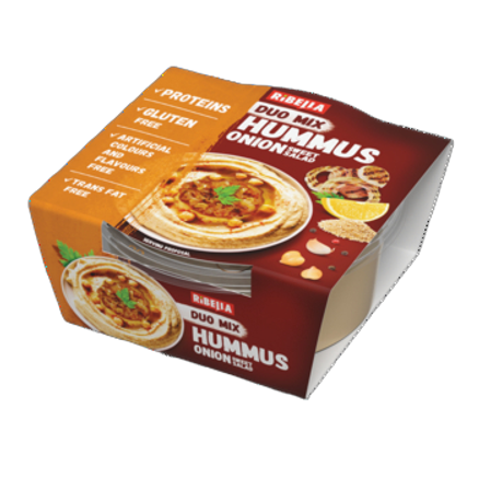 Ribella hummus duo-mix z karmelizowaną cebulką 200 g Ribella hummus duo-mix z karmelizowaną cebulką 200g