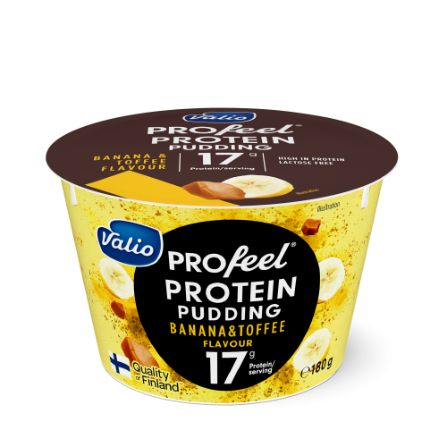 Valio pasteryzowany pudding proteinowy bez laktozy o smaku banan / tofi 185g