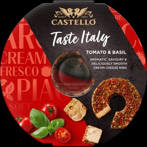 Castello serek kremowy dekorowany pomidory i bazylia 125 g