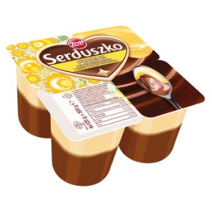Zott serduszko pudding wanilia/czekolada 4x125 g