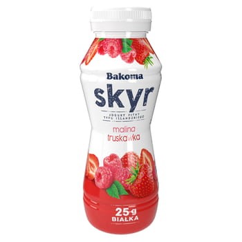 Bakoma skyr jogurt pitny typu islandzkiego malina-truskawka 300 g 46b2766c35270f06b673f74890e2bddb