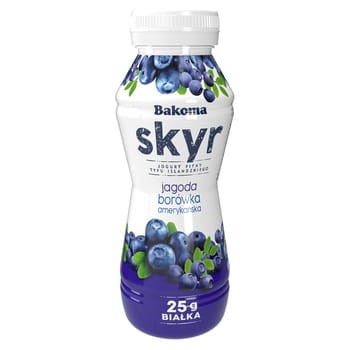 Bakoma skyr jogurt pitny typu islandzkiego jagoda-borówka amerykańska 300 g d2c9708f2a9bdf067700fe630bbe3a84