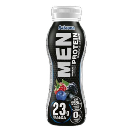 Men jogurt pitny z owocami leśnymi wysokobiałkowy 230 g Men jogurt pitny z owocami leśnymi wysokobiałkowy 230g
