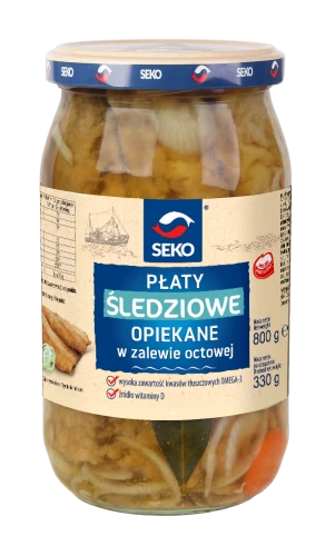 Płaty śledziowe opiekane w zalewie octowej seko 800g