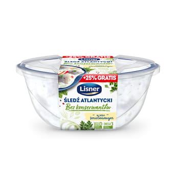 Śledź atlantycki bez konserwantów w sosie śmietanowym lisner 280 g 1eaf0bd9dfa03dc3ff2d865f75bf7710