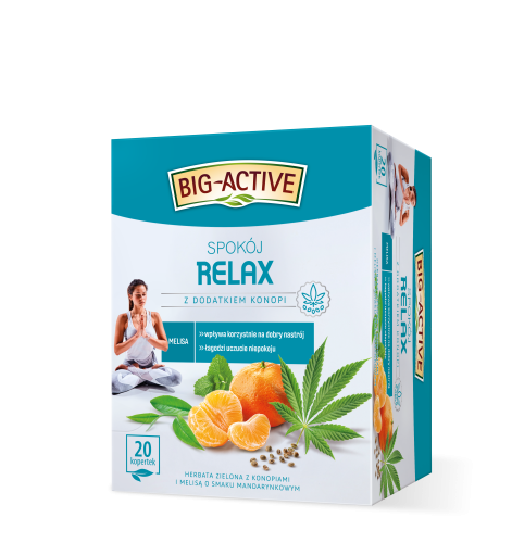 Big-Active herbata zielona relax z dodatkiem konopi (20 torebek x 1,5 g) 30 g Big-Active herbata zielona relax z dodatkiem konopi (20 torebek x 1,5g) 30g