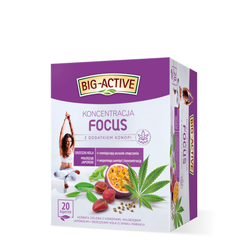 Big-Active herbata zielona focus z dodatkiem konopi (20 torebek x 1,5g) 30 g Big-Active herbata zielona focus z dodatkiem konopi (20 torebek x 1,5g) 30g