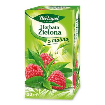 Herbapol herbata zielona z maliną (20 torebek x 1,7g) 34 g 44c042990aff1cdd3c9cd4a95434e0b8