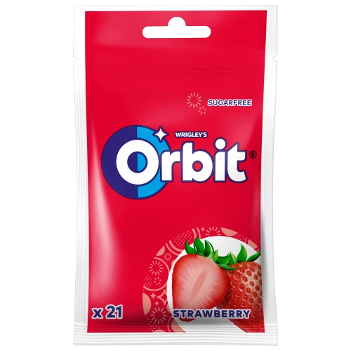 Orbit strawberry guma do żucia bez cukru 29 g (21 drażetek)