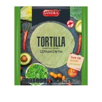 Tortilla pszenna o smaku szpinakowym sandra 25cm (4szt) 240 g