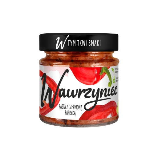 Wawrzyniec - pasta warzywna z czerwoną papryką 180 g Wawrzyniec - pasta warzywna z czerwoną papryką 180 g