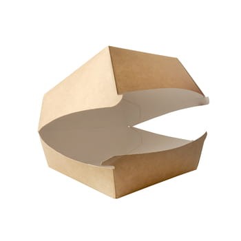Papstar polska pojemniki na hamburgery z kartonu, 10 cm x 14,5 cm x 14,5 cm, brązowy/biały, kraft, 75 szt 8564f37a4652391267b990851eb4d0a6