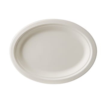 Talerze z trzciny cukrowej, owalne, 26 cm x 19,5 cm x 2,5 cm, biały 125 szt. papstar polska fcc167dd7e614db2dc1a460c6eae842f
