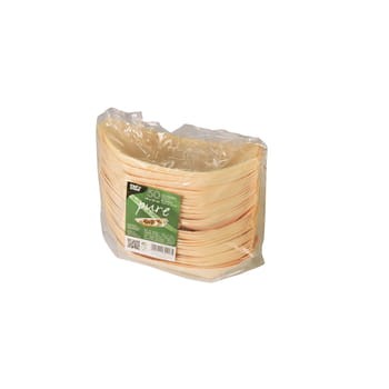 Papstar fingerfood - miseczki z drewna, pure, 19 cm x 10 cm, łódka, 50 szt 28382ec593b2567f5b1d89d3cfbb3bd4