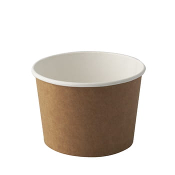 Kubek na zupę z papieru, okrągłe, 475 ml, średnica 11 cm x 7,7 cm, beżowy/biały, kraft 25 szt. a7c6ca641de7712a9720254f474dac12