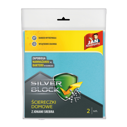 Jan niezbędny silver block ściereczki domowe z jonami srebra 2 szt. Jan niezbędny silver block ściereczki domowe z jonami srebra 2 szt.