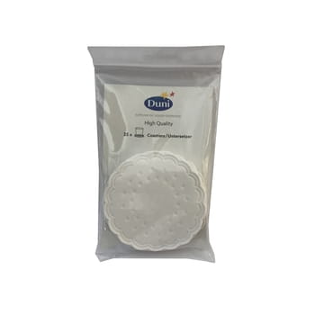 Duni podkładki pod filiżankę 7,5 cm biały 25 szt. 946c938213276eaf9fc068bd3e0970db