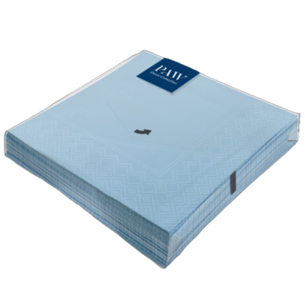 Serwetki paw unicolor azurro 3-warstwowe 33x33cm składane 45383 20 szt. w paczce Serwetki paw unicolor azurro 3-warstwowe 33x33cm składane 45383 20szt. w paczce