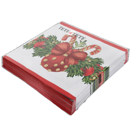 Serwetki tete a tete red christmas bauble 3-warstwowe 33x33cm składane 45383 20 szt. w paczce Serwetki tete a tete red christmas bauble 3-warstwowe 33x33cm składane 45383 20szt. w paczce