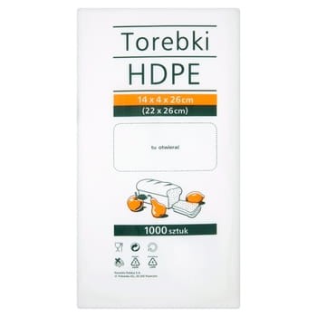 Hdpe torebki spożywcze 14x4x26 cm 1000 sztuk 0adc799560385e4675a8a3e62917c82b