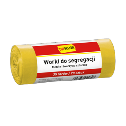 Topseller worki do segregacji 35 l żółte 20 szt. Topseller worki do segregacji 35l żółte 20 szt.