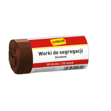 Topseller worki do segregacji 35 l brązowe 20 szt. Topseller worki do segregacji 35l brązowe 20 szt.